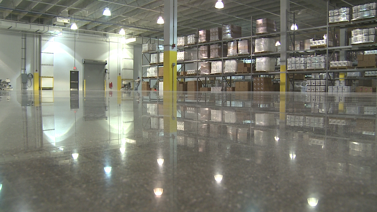 Concrete floor resurfacing project