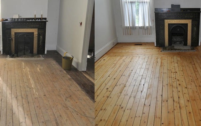 Wood Floor Refinishing Services Before and After